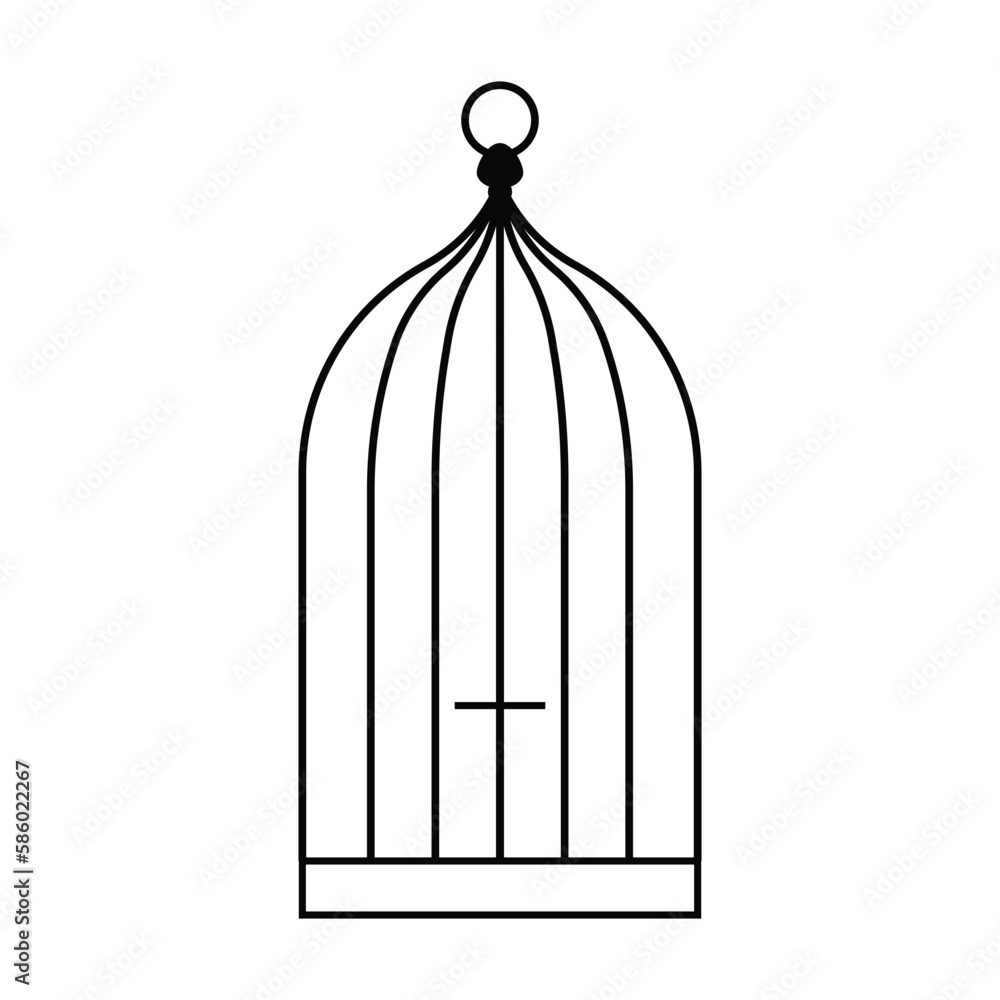 Obraz premium Bird cage icon vector