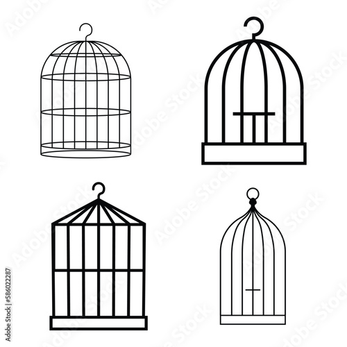 Bird cage icon vector