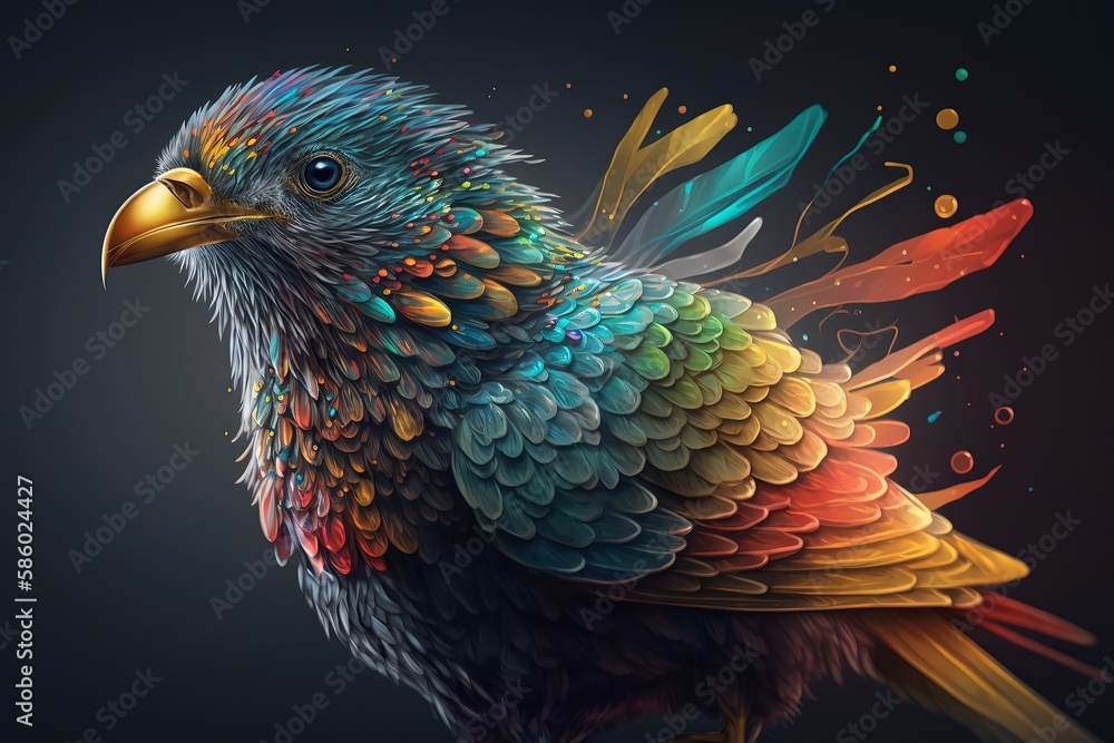 Fototapeta premium Discover our diverse collection of bird artworks featuring various breeds, created using different art styles and techniques. From realistic to abstract, this collection offers a range of options.