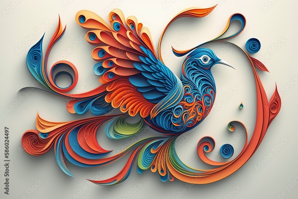 Fototapeta premium Discover our diverse collection of bird artworks featuring various breeds, created using different art styles and techniques. From realistic to abstract, this collection offers a range of options.