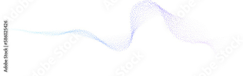 Abstract dots particles flowing wavy colorful purple blue gradient isolated on transparent background. Vector illustration design elements in concept of technology, energy, science, music.