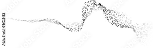 Abstract dots particles flowing wavy isolated on white background. Vector illustration design elements in concept of technology, energy, science, music.