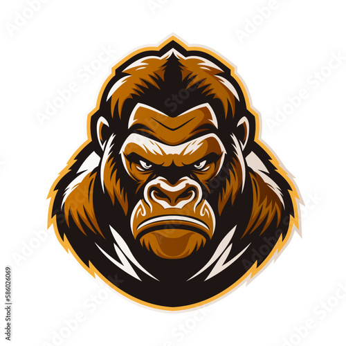 Gorilla Head Logo Illustration