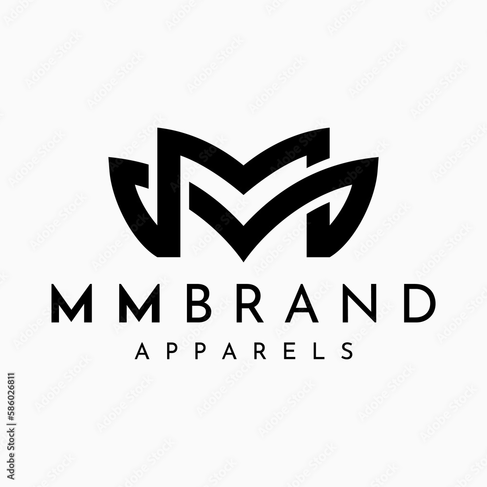Minimalist line letter M MM logo design template Stock Vector | Adobe Stock