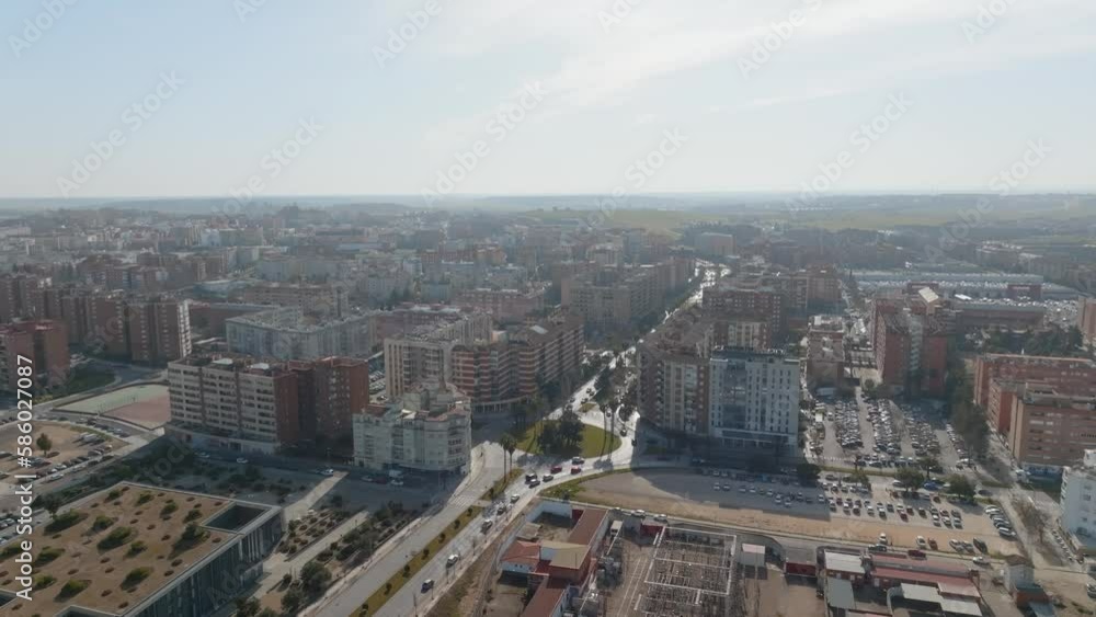 Aerial Shot Of Sinforiano Madroñero Venue, Badajoz, Extremadura, Spain Aerial Shot Of Sinforiano Madroñero Venue, Badajoz, Extremadura, Spain