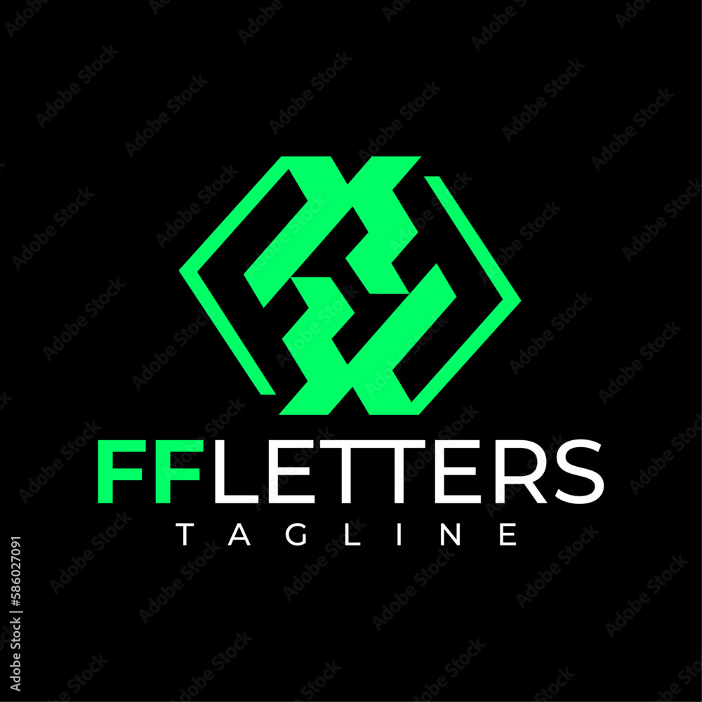 Modern letter F FF logo design template Modern letter F FF logo design template