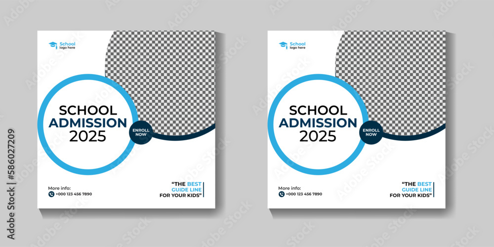 School Admission Or Back To School Social Media Post Template School Admission Or Back To School Social Media Post Template