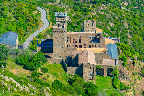 Panorama view of monastery of Sant Pere de Rodes in Spain photo