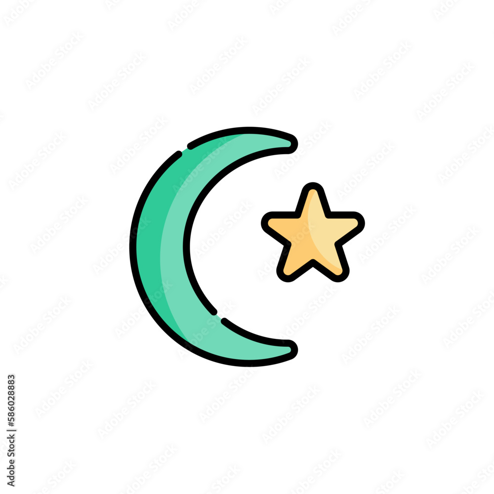 Obraz premium icon cresent moon Ramadan and Islamic Eid