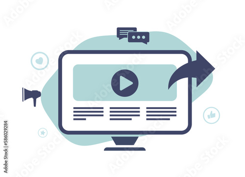 Optimize video content for better search results. Boost brand visibility, sales and lead generation with live videos. Enhance engagement and drive more traffic. Isolated on white background