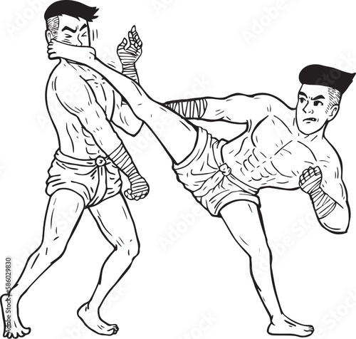 Cartoon Muay Thai, Mon Yan Lak Posture