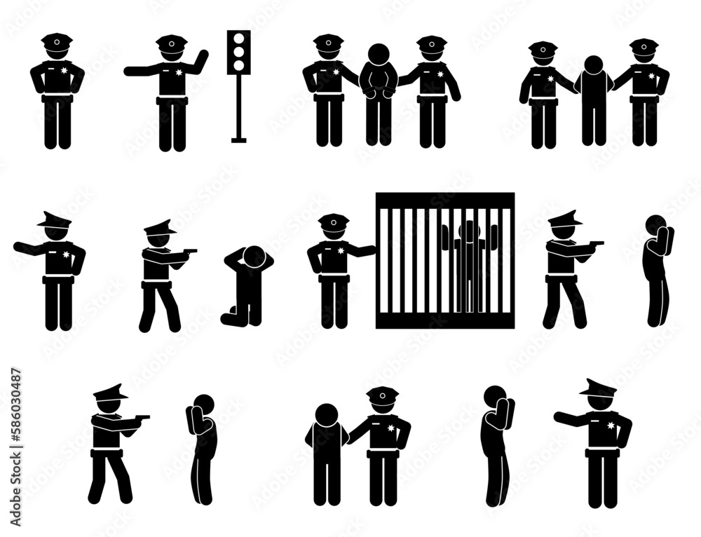 police-arrest-criminals-policeman-icon-simple-illustration-of