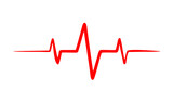 heart rate pulse, icon medicine logo, vector heartbeat heart rate icon, audio sound radio wave amplitude spikes isolated on transparent.