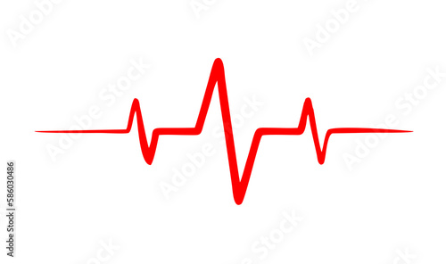 heart rate pulse, icon medicine logo, vector heartbeat heart rate icon, audio sound radio wave amplitude spikes isolated on transparent.