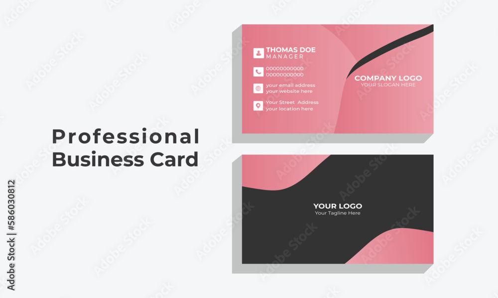 Professional vector business card template for personal user. Professional vector business card template for personal user.
