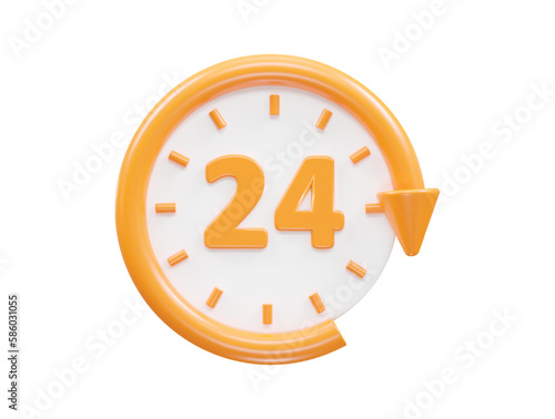 24/7 support icon 3d illustration vector rendering transparent element