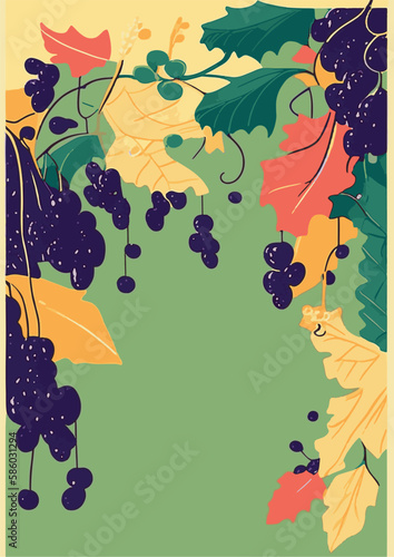 1. Celebrate the autumn wine festival with this set of backgrounds featuring grapevine frames and colorful psychedelic art, perfect for creating posters and cards.
2. Get creative with this collection