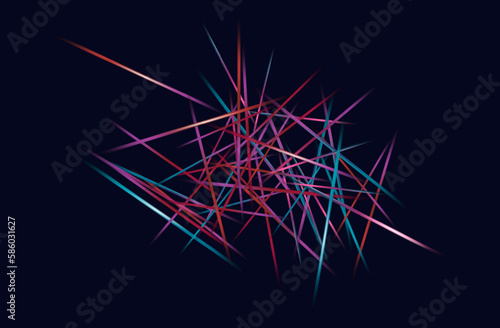 Reflection beam prism, lens. Rainbow spectrum, flash of bright crystal light beam, a glowing lasar ray. Flicker or focus, shine through the prism of the lens, broken line of light. Vector illustration