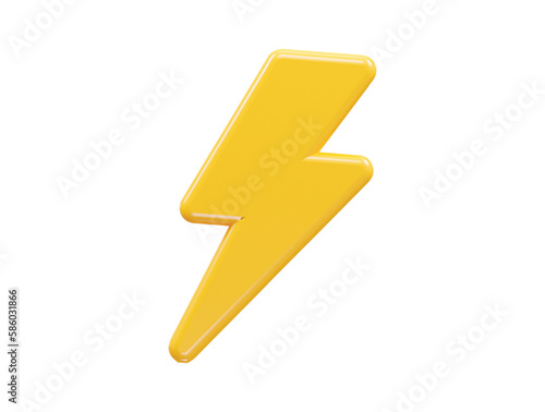 3d rendering energy icon electricity vector element transparent