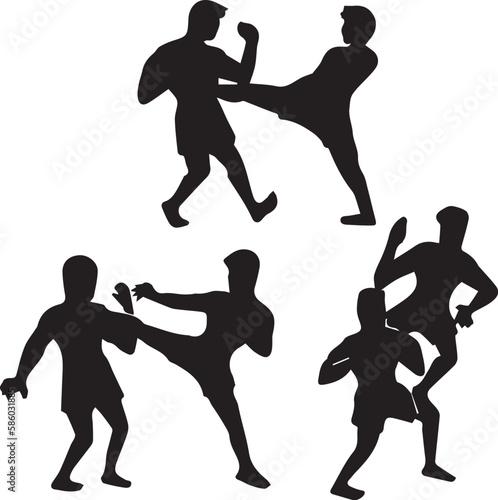 Cartoons include various Muay Thai moves.