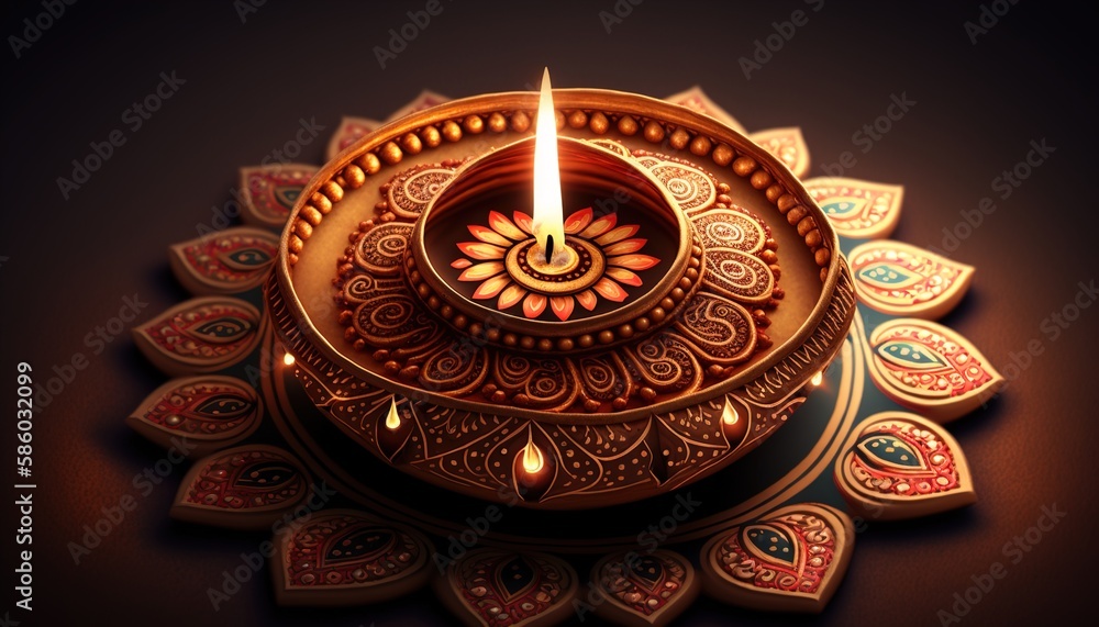 illustration of diya on Diwali celebration.illustration