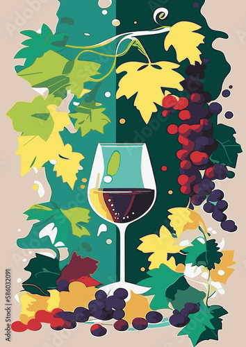 1. Celebrate the autumn wine festival with this set of backgrounds featuring grapevine frames and colorful psychedelic art, perfect for creating posters and cards.
2. Get creative with this collection
