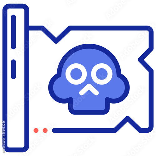 Symbol of piracy and treasure icon