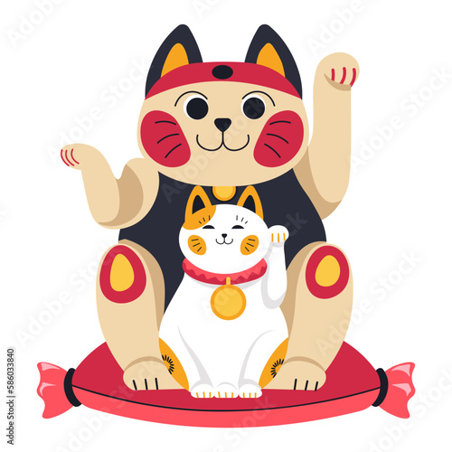 Japanese or chinese cats symbol, animal statuette