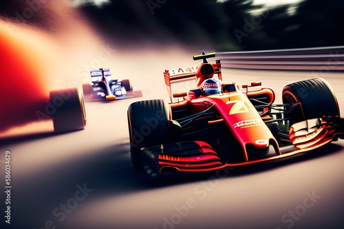 Rendering of "The Thrill of F1 Racing: Motorsport Track in Motion". Generative AI.  © Leandro