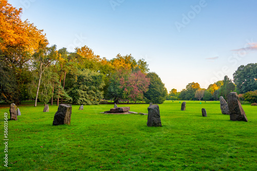 Gorsedd Stone Circle at Bute park in Cardiff, UK photo