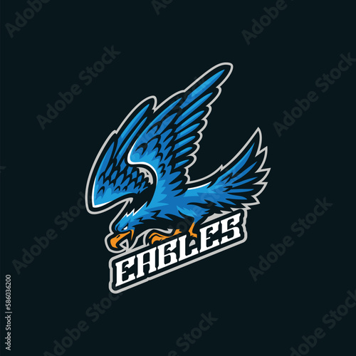 Eagles mascot logo design with modern illustration concept style for badge, emblem and tshirt printing. Eagles illustration for sport and esport team.