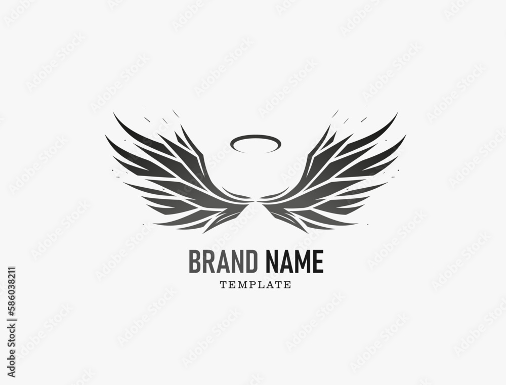 Angel wings logo with nimbus Angel wings logo with nimbus