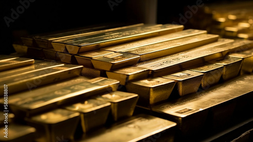 Bild auf Leinwand Manufacturing gold ingot bullion bars
