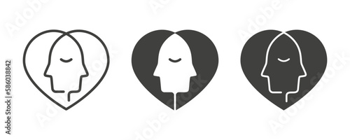 Empathy icon. Vector illustration isolated on white.