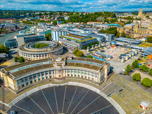 Panorama view of British town Bristol photo