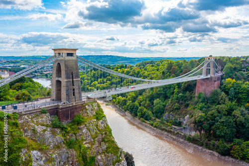 Clifton Suspension Bridge at English town Bristol photo