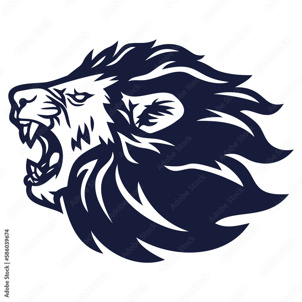 Lion Roar Logo Icon Sports Mascot Template