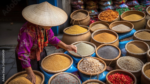 grains in Asian market