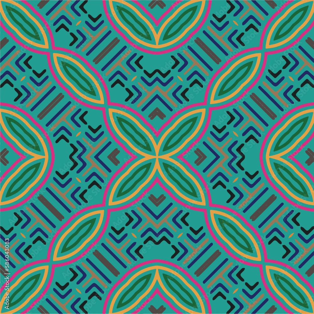 Abstract ethnic rug ornamental seamless pattern.Perfect for fashion, textile design, cute themed fabric, on wall paper, wrapping paper and home decor.
