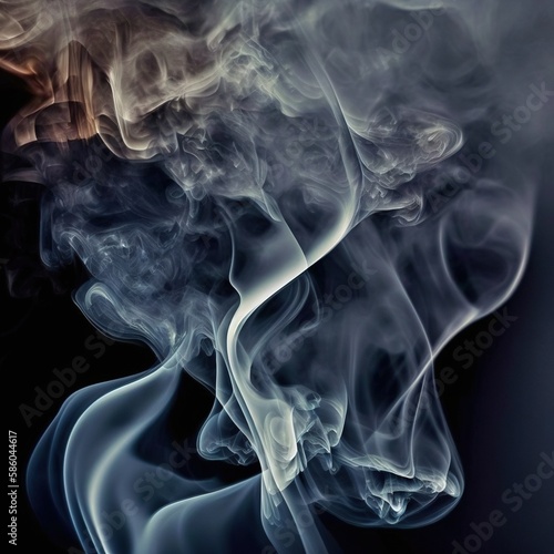 Fantastic smoke, abstract background, wallpaper. Color bomb. Printable image. High quality. Generative AI © Matyfiz