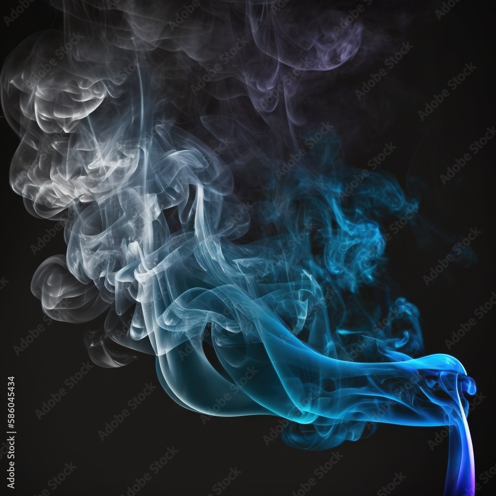 Fototapeta premium Colorful smoke, abstract background, wallpaper. Color bomb. Printable image. High quality. Generative AI