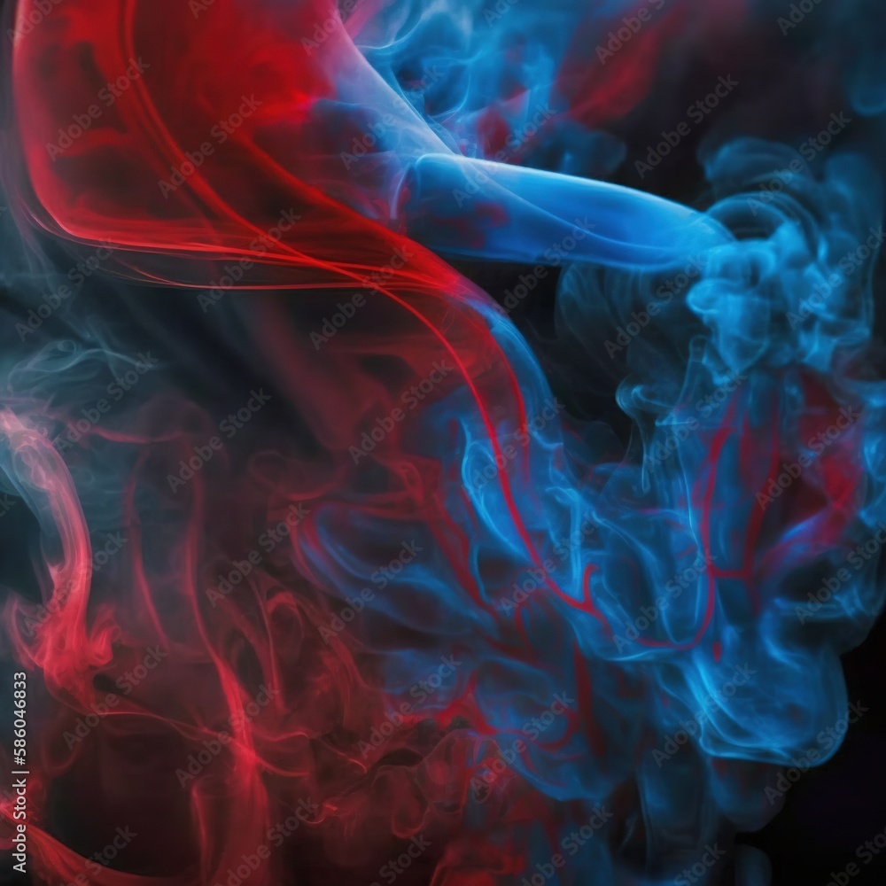 Fototapeta premium Colorful smoke, abstract background, wallpaper. Color bomb. Printable image. High quality. Generative AI