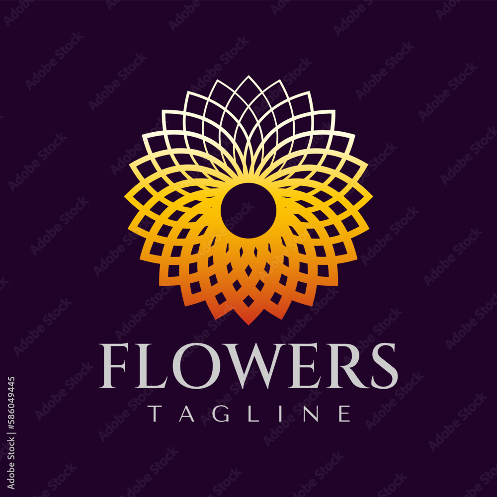 Gradient luxury flower petal logo design Gradient luxury flower petal logo design