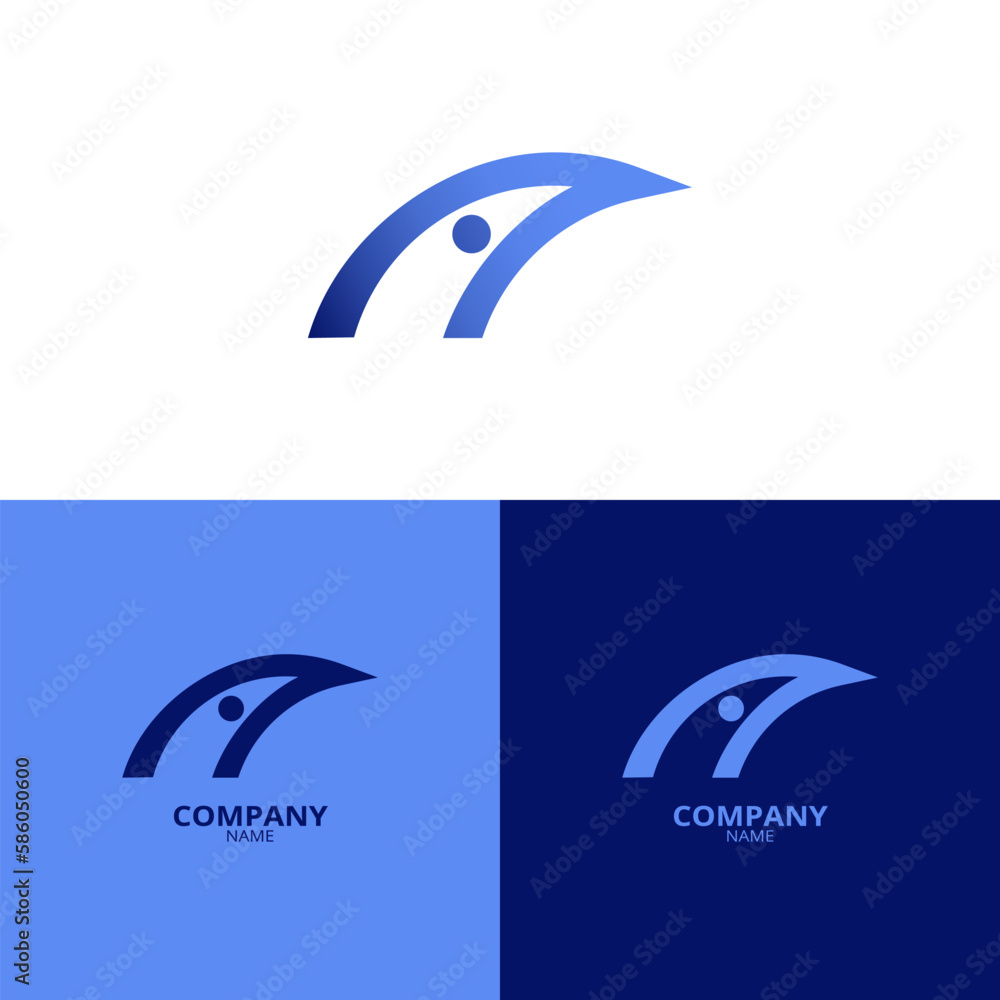 A simple and elegant Letter A logo, with beautiful light blue and bluish purple gradient colors. suitable for strengthening your business identity