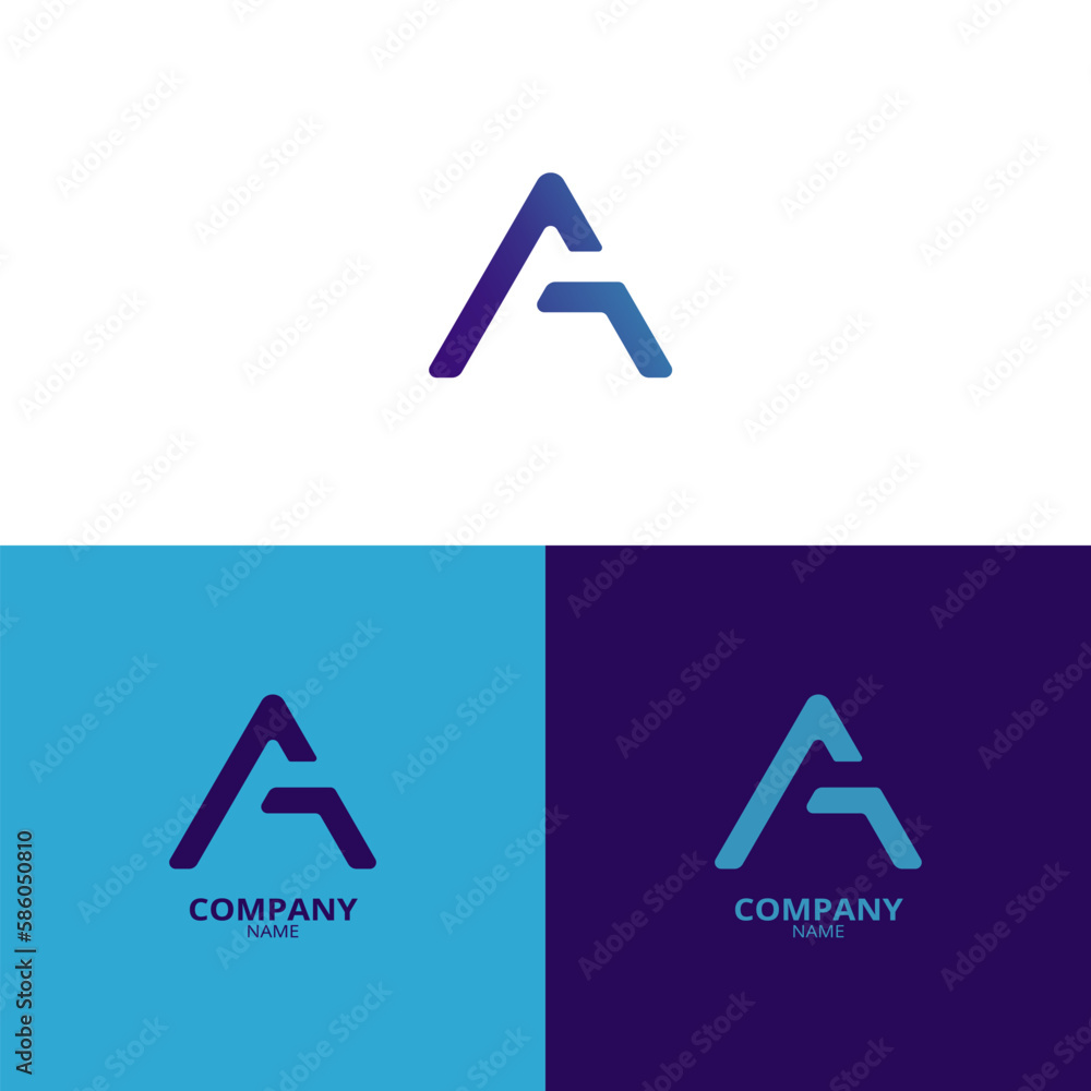A simple and elegant Letter A logo, with beautiful light blue and bluish purple gradient colors. suitable for strengthening your business identity A simple and elegant Letter A logo, with beautiful light blue and bluish purple gradient colors. suitable for strengthening your business identity