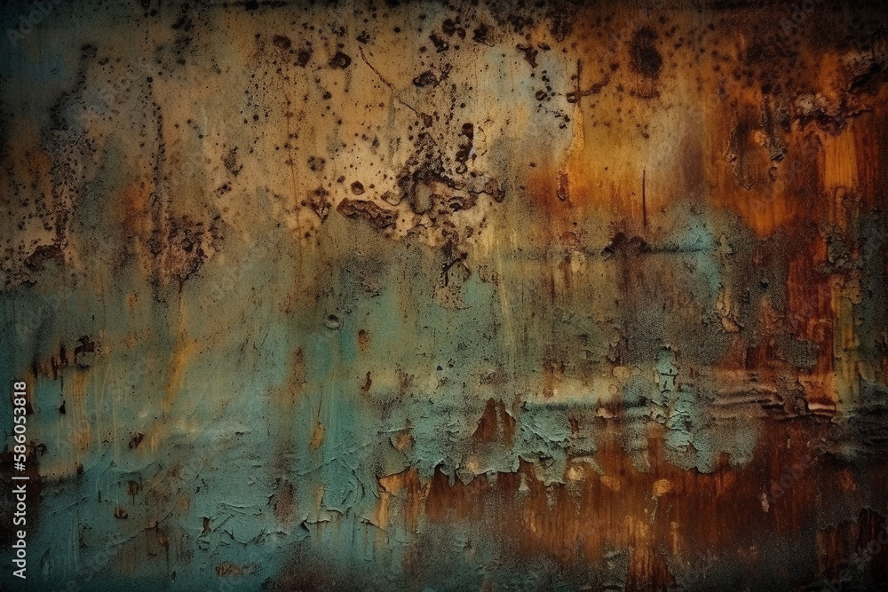 Old grunge, rusty metal texture background - Generative AI