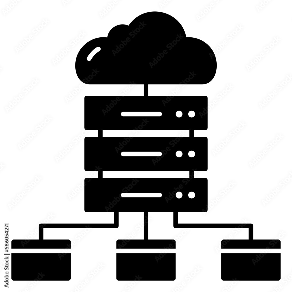 Cloud computing database icon with internet network Cloud computing database icon with internet network