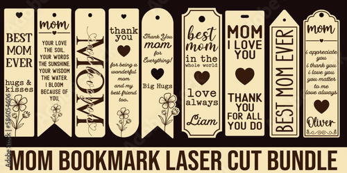 mom bookmark cut file photo