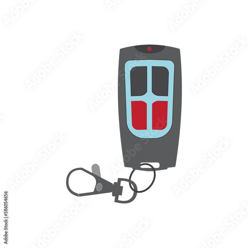 Сar keys. Charm of the alarm system on white background. Isolated vector illustration in flat style.