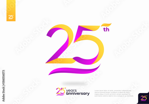 Number 25 logo icon design, 25th birthday logo number, 25th anniversary.